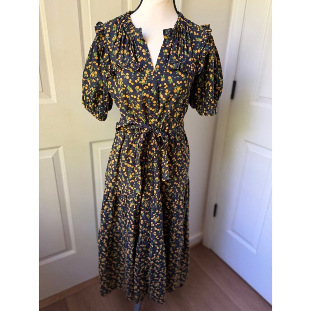 The Shirt Rochelle Behrens Fruit Midi Dress Size Small